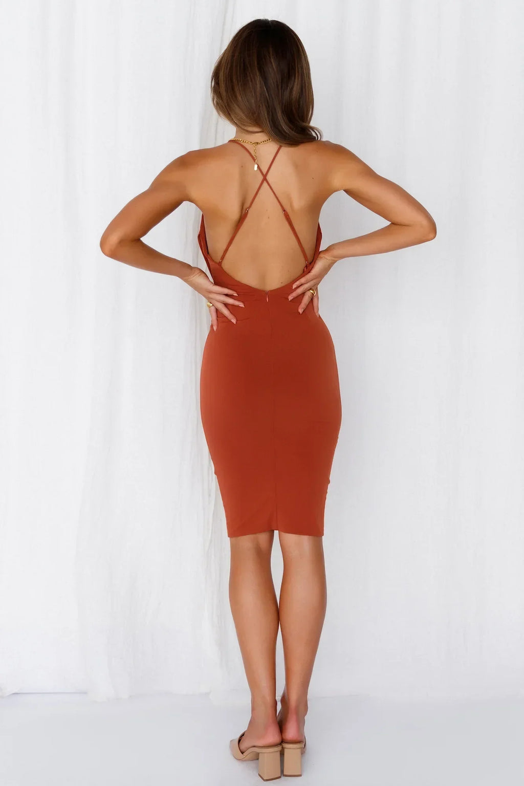 A Word Of Warning Midi Dress Chocolate